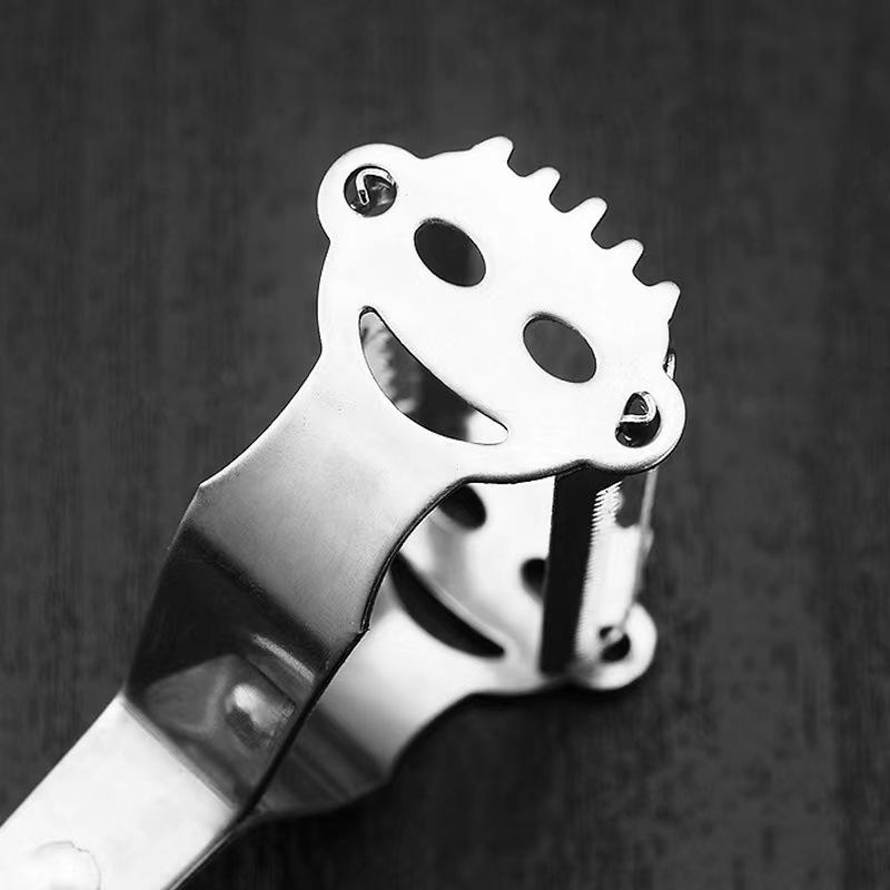 Stainless Steel Double-Headed Julienne & Melon Peeler with Smiley Face Design