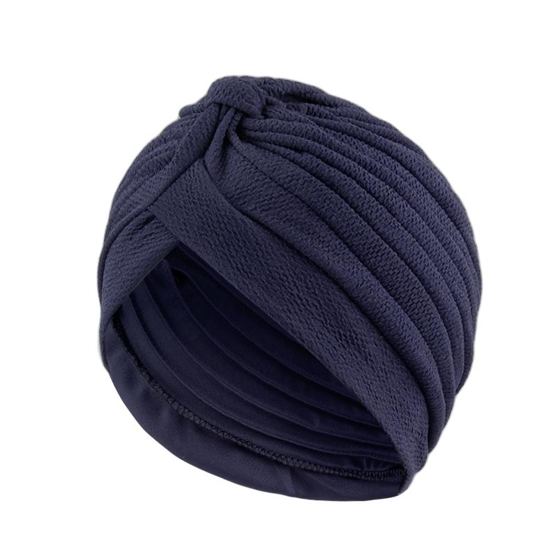 New Women's Solid Color knot Hijab Turban Bonnet African Head Wraps Nigeria Wedding Party Headpiece Muslim Under Scarf Caps