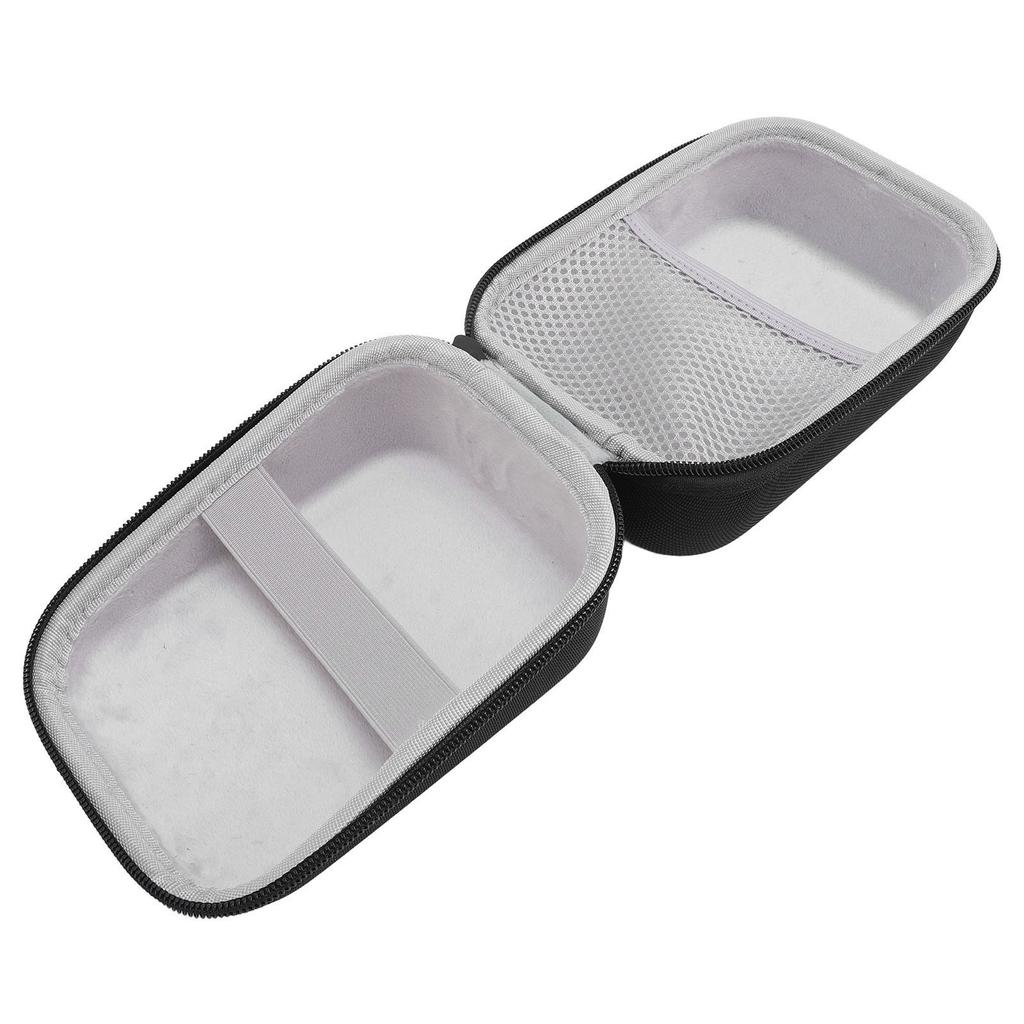 Portable Travel Bag EVA Nylon Hard Shell Storage Case Compact Organizer with Handle and Mesh Pouch Black