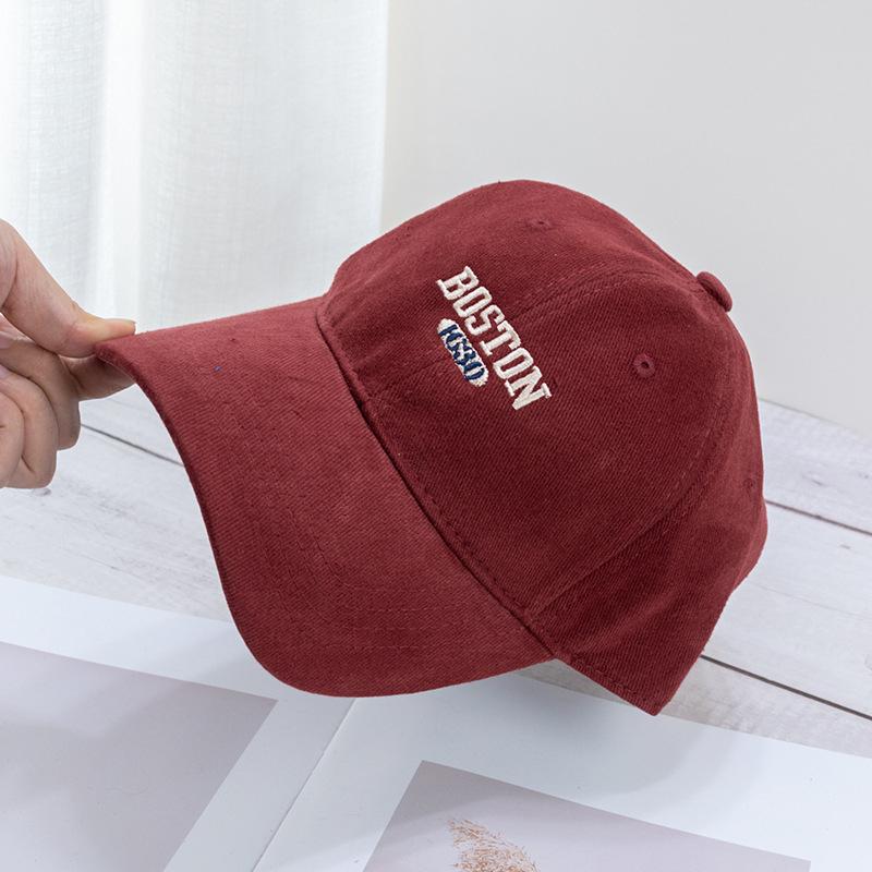 Embroidery Letter Baseball Hat for Women Sunshade Fashion Solid Color Duck Tongue Caps Unisex Outdoor Sunscreen Visor Peaked Cap