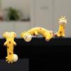4Pcs Resin Cartoon Giraffe Ornament Car Interior Decor Accessory for Bookshelf Computer Screen