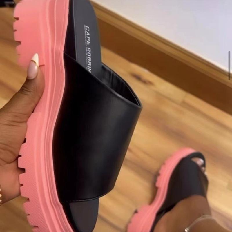 Fashion Summer High-quality Classic Women's Slippers 2025 Brand Platform Solid Color Beach Slippers Zapatos Mujer 2025 Tendencia