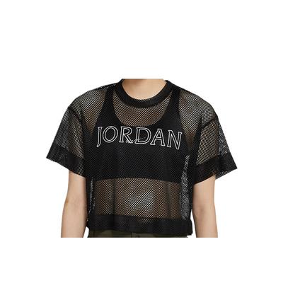 Mesh Paneled Sports T-Shirt Women Tops Black CZ1892-010