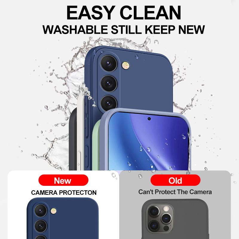 For S24 S23 Ultra Plus Case Square Liquid Silicone Phone Cases For Samsung Galaxy S24 S23 S22 Ultra Plus S24Plus S24Ultra Soft Cover