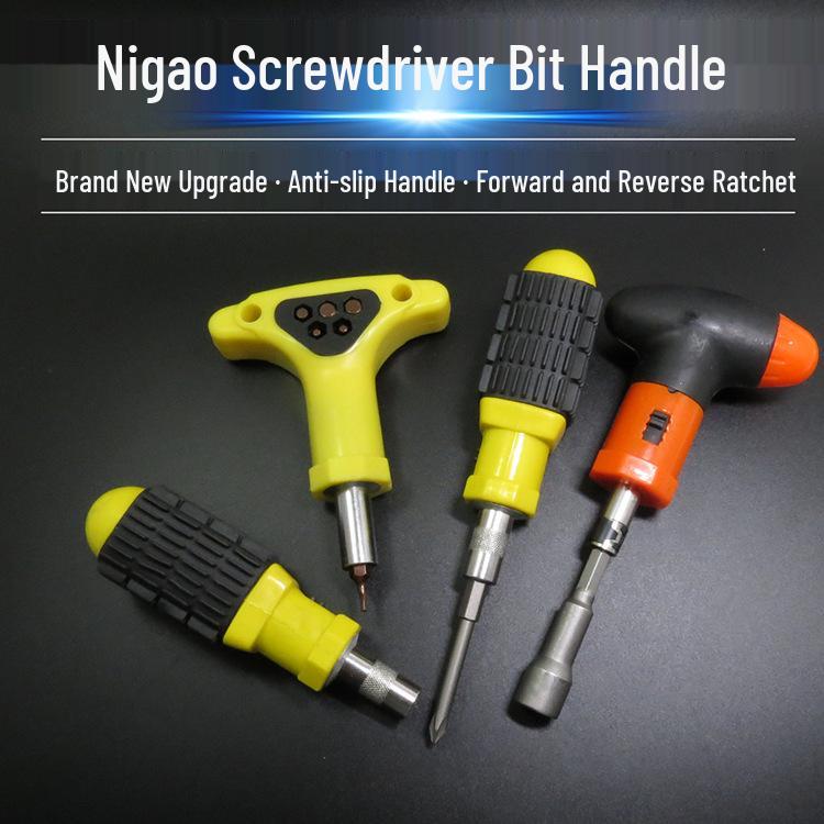 Nigao Multifunctional Screwdriver Set with Replaceable Bits and Bit Holder Handle Ratchet Anti-Slip Handle