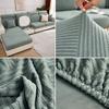 Velvet Jacquard Cushion Cover For Living Room Solid Stripe Pattern Sofa Cover Velvet Couch Cover Sofa Protector Seat Cover