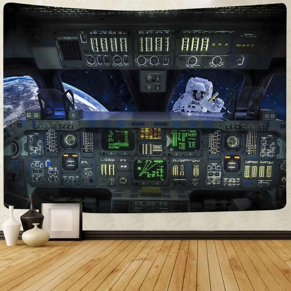 Futuristic Tapestry SciFi Corridor Space Ship Tapestry Space Station Tapestry Wall Hanging for Bedroom Living Room Dorm Decor