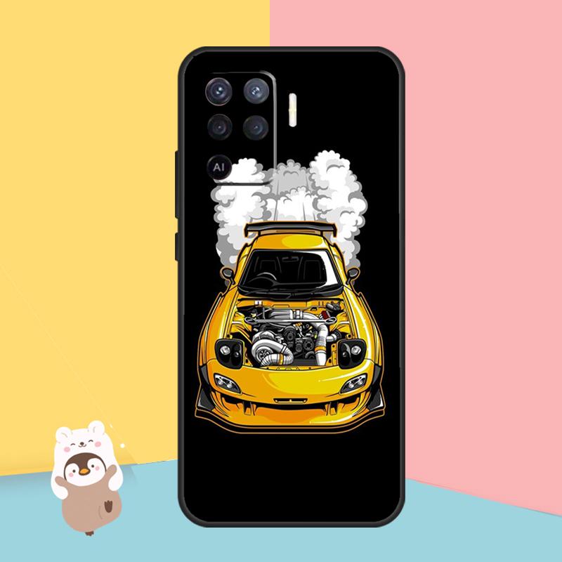 JDM Car RX7 MX5 Case For OPPO A54 A74 A94 A52 A72 A83 A91 A93 A15 A16 A5 A9 A31 A53 A53S 2020 Back Cover