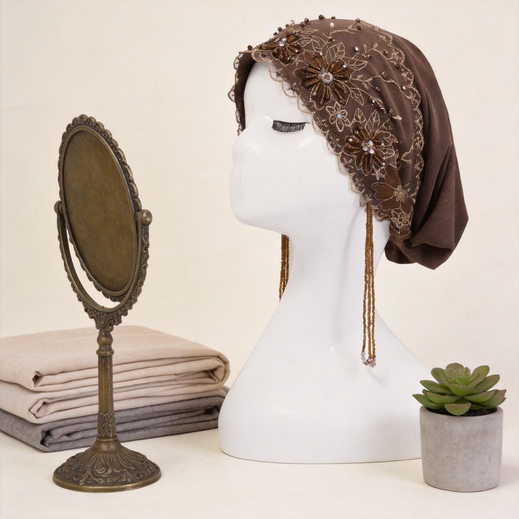 Ethnic Style Handcrafted Embroidered Lace Sun Hat For Summer Beach Travel
