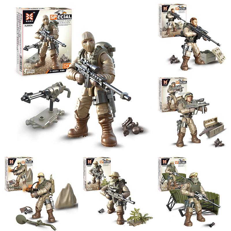 

Солдаты спецназа «Орел пустыни» Сделай сам Фигурки 6 шт. Строительные блоки Детская игрушка