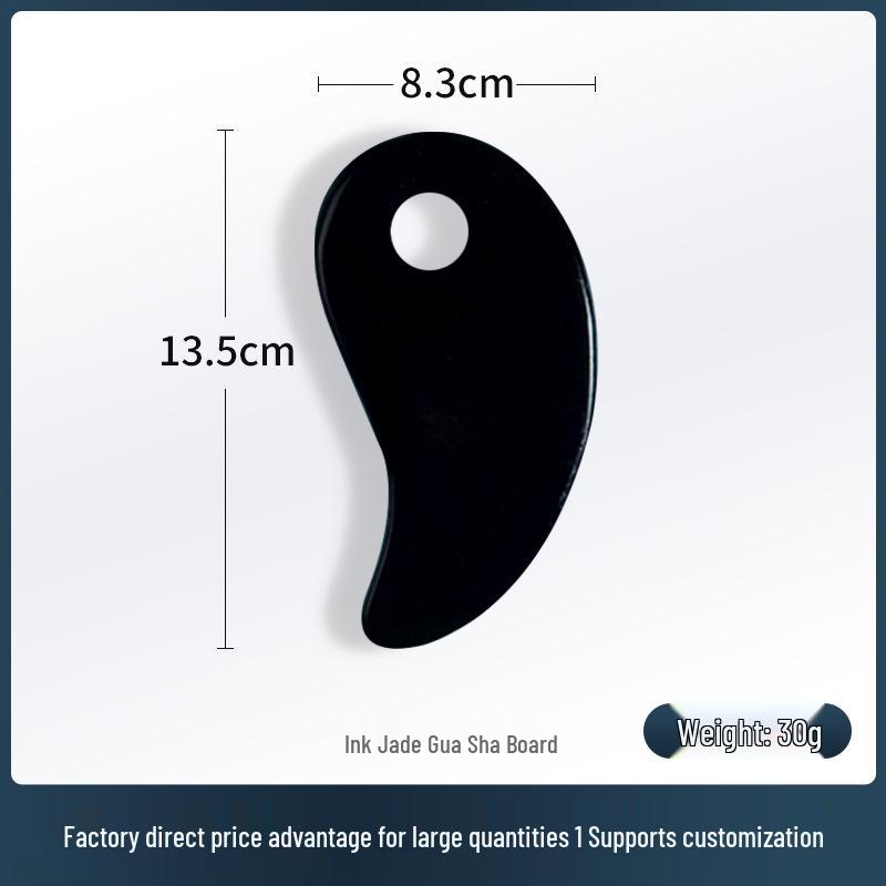 Yin Yang Jade Gua Sha Energy Board - Black & White Tai Chi Stone for Health and Wellness Massage