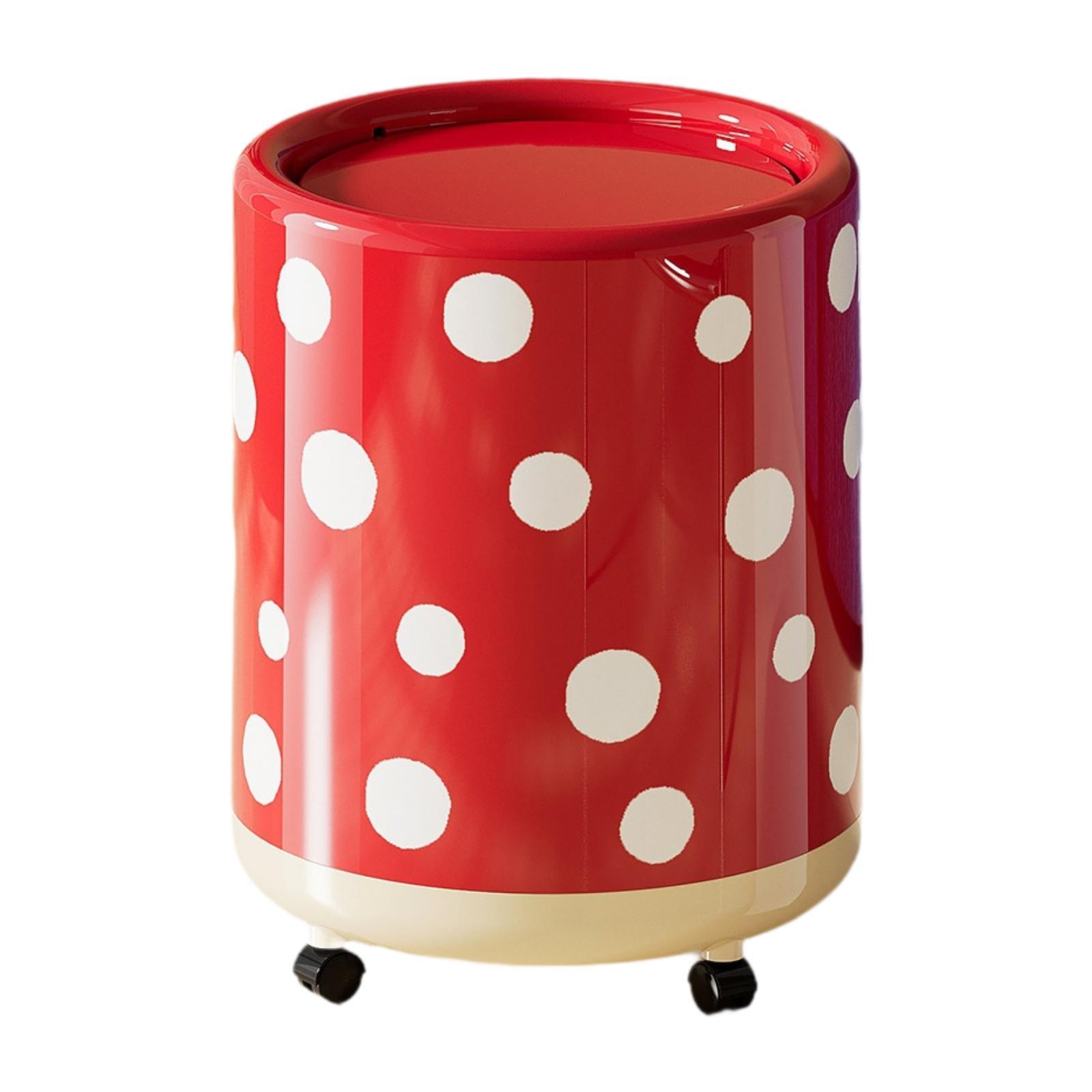 

Trash Can with Wheels Dustbin Garbage Bin Waste Basket for Bedroom Kitchen Living Room белый