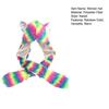 Women Hat Rainbow Color Imitation Fur 3 in 1 Hat Scarf Gloves Winter Warm Hat Home Outdoor Work Street Wear