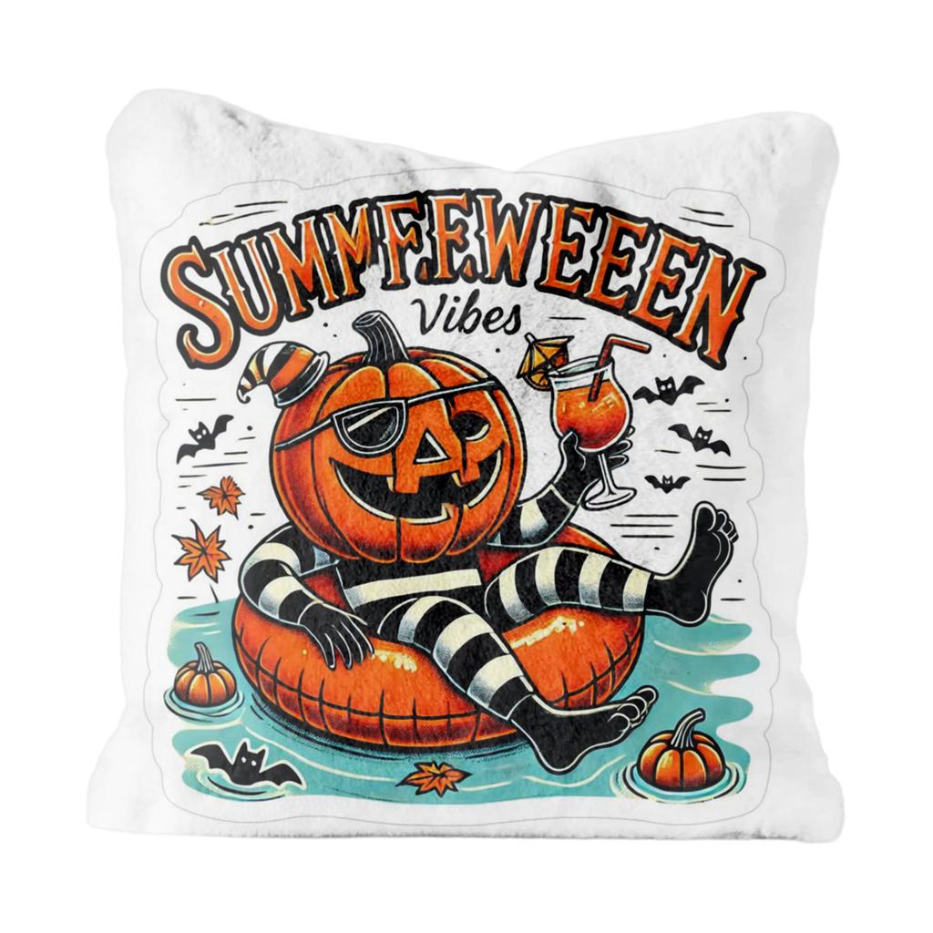 Plush Decorative Pillow Cover Set for Chair Sofa Bedroom Living Room Halloween Themed Soft Fabric Cushion Case Set