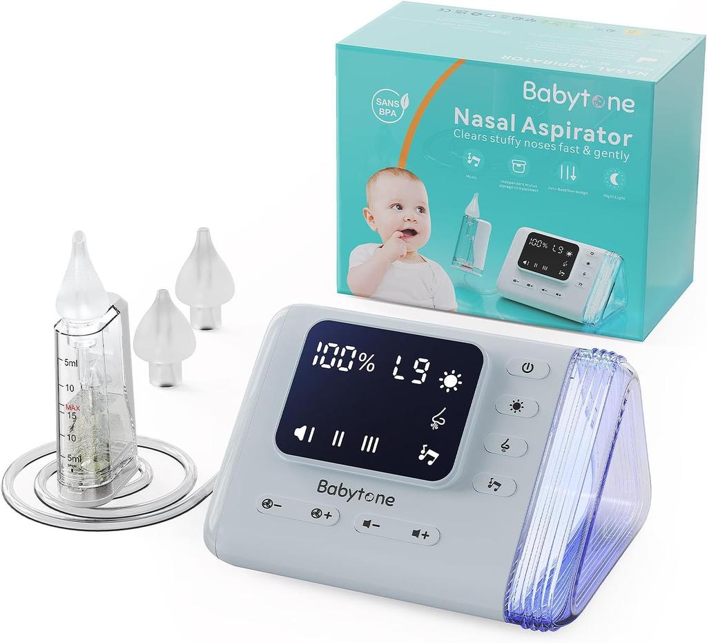 Electric Baby Nasal Aspirator with 3 Tips 9 Suction Levels, Nose Suction for Babies Toddler Infant Adult