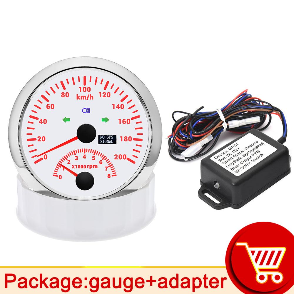 

AD 85MM 2-в-1 Багатофункціональний цифровий GPS-спідометр з тахометром RPM KMH. Використовуйте з адаптером для бензинових автомобілів з 1-8 циліндрами