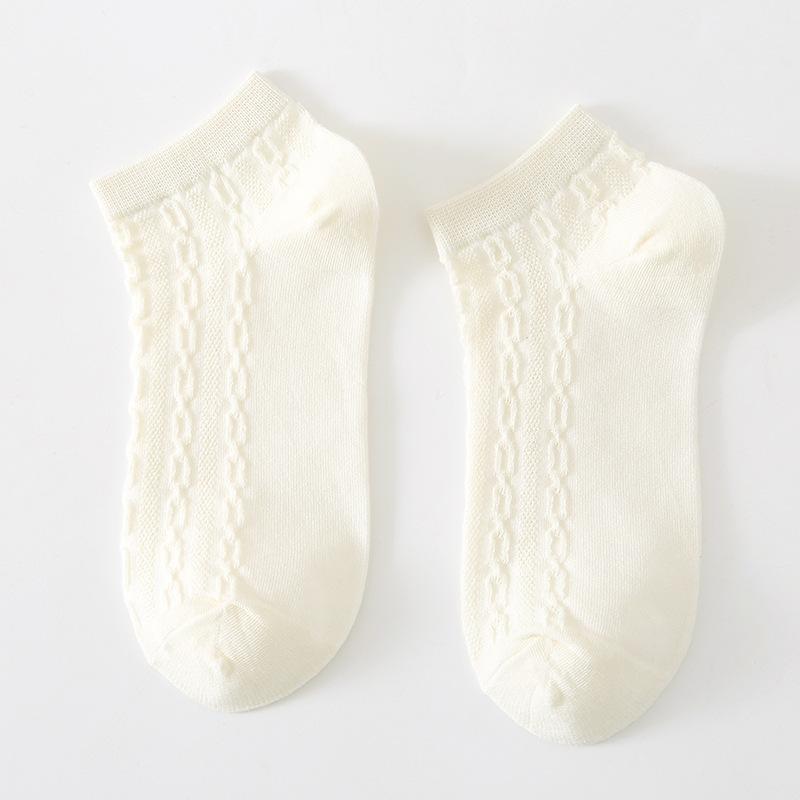 Spring Socks for Women Short Socks Low Waist Shallow Mouth Women's Socks Breathable and Sweat Absorbing Striped Collegiate Style Women's Boat Socks