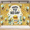 Cartoon Little Bee Theme Background Kids Birthday Party Decoration Honey Sunflowers Daisy Backdrop Newborn Baby Shower Supplies