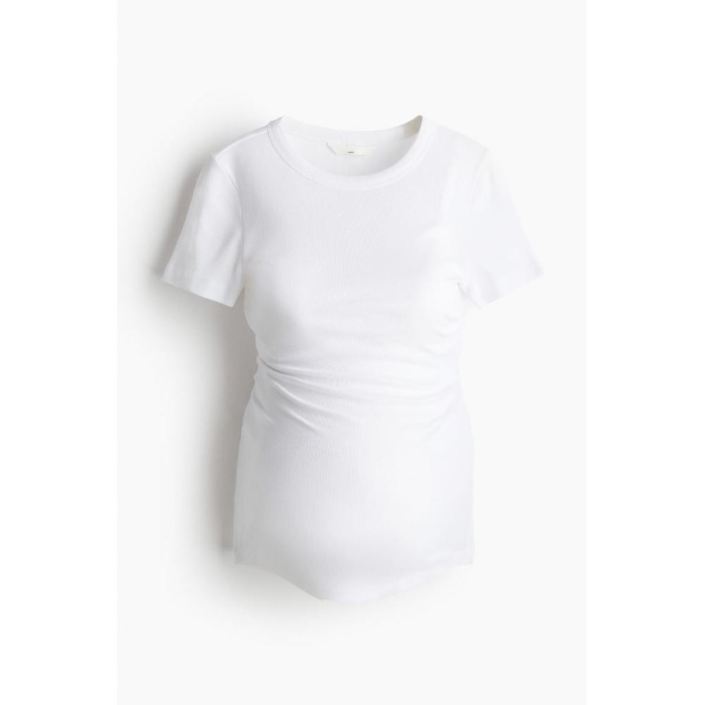 

HM MAMA топ в рубчик белый