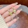 New Temperament Silver Needle Universe Planet Earrings Women, Long Fringed Opal Stud Earrings Versatile Earrings