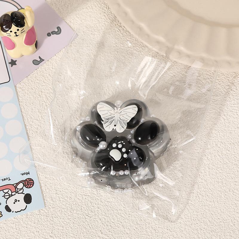 1 Stück Kawaii Tpr Schwarze Katze Pfote Weiche Relief Entspannungs Dekompressionsspielzeug Mochi Taba Transparent Katze Pfote Fidget Spielzeug