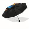 Stained Bat Wall Art: Vibrant Autumn DesignUmbrella, Portable 3-Fold Compact Umbrella for Men & Women Gift