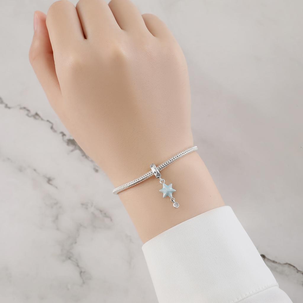 Beads Copper Charms Original Hexagonal Star Moon Sun Pendant Beads Fit Bracelet Jewelry Diy Women Gift Accessory