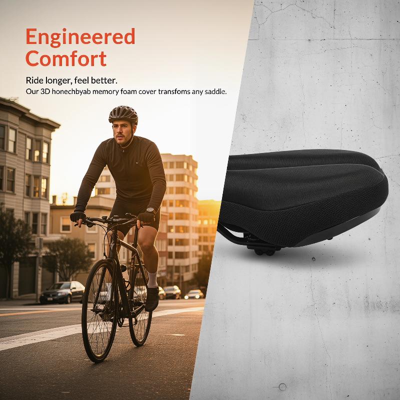 Silicone Soft Bicycle Cover 3D Gel Padding Cushion for Comfortable Long Distance Cycling
