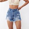 Women's High Rise Distressed Denim Shorts Loose Fit Frayed Ripped Jean Shorts Summer Streetwear Casual Bottoms
