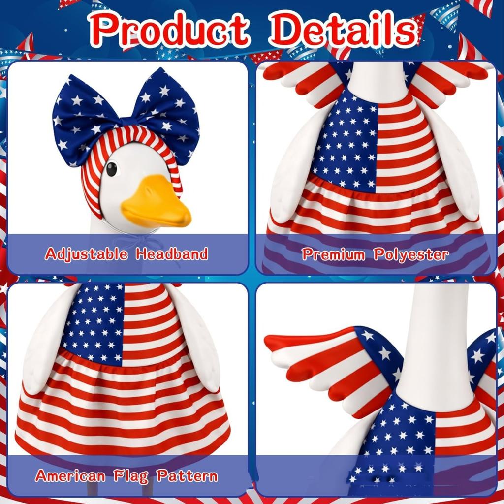 Decorative Goose Outfit with Bow and Wing Accents for Outdoor Garden Statues Holiday Themed Dress Up Accessory for Porch Lawn Display