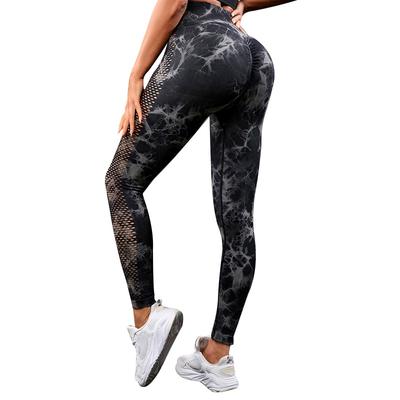 Leggings Tie Dye Cavallo Vuoto Donna Senza Cuciture Fitness Vita Alta Sollevamento Fianchi Pantaloni Sportivi Yoga