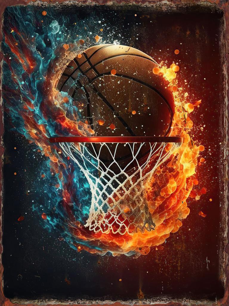 Basketball Colorful Metal Tin Signs Sports Venues Decoration Poster NBA Match Hall Wall Decor Plaques Home Art Hanging Pictur