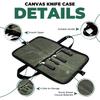 Portable Canvas Chef Knife Storage Bag With Zipper Organizer Waterproof Outdoor Picnic Handheld Knife Storag Pocket Roll Up