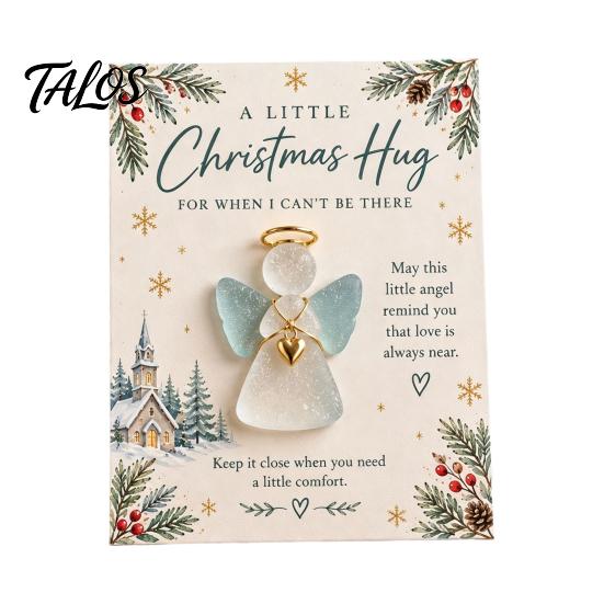 Thoughtful Little Gifts for Christmas Hug Pocket Card, Mini Festive Greeting Card Adorable Characters Decor with Envelope, Holiday Gift Tag