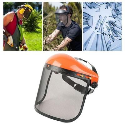Elektrische snijhelm met spatbescherming, kettingzaaghelm, gezichtsscherm met gaasbescherming.