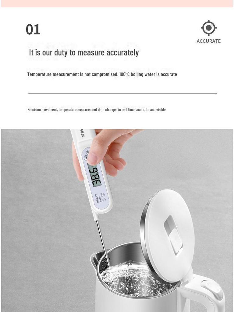 Precision Culinary Thermometer for Measuring Water, Milk, Oil, and Baking Temperatures