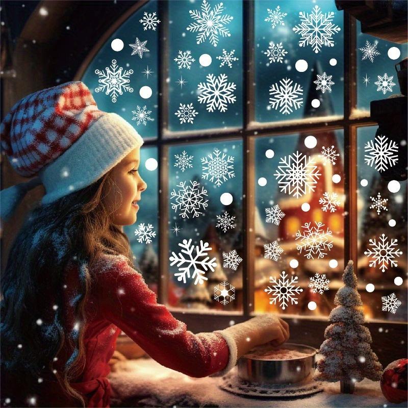 1set Snowflake Electrostatic Wall Stickers Kids Room Window Car Christmas Decoration Decals New Year Wallpaper