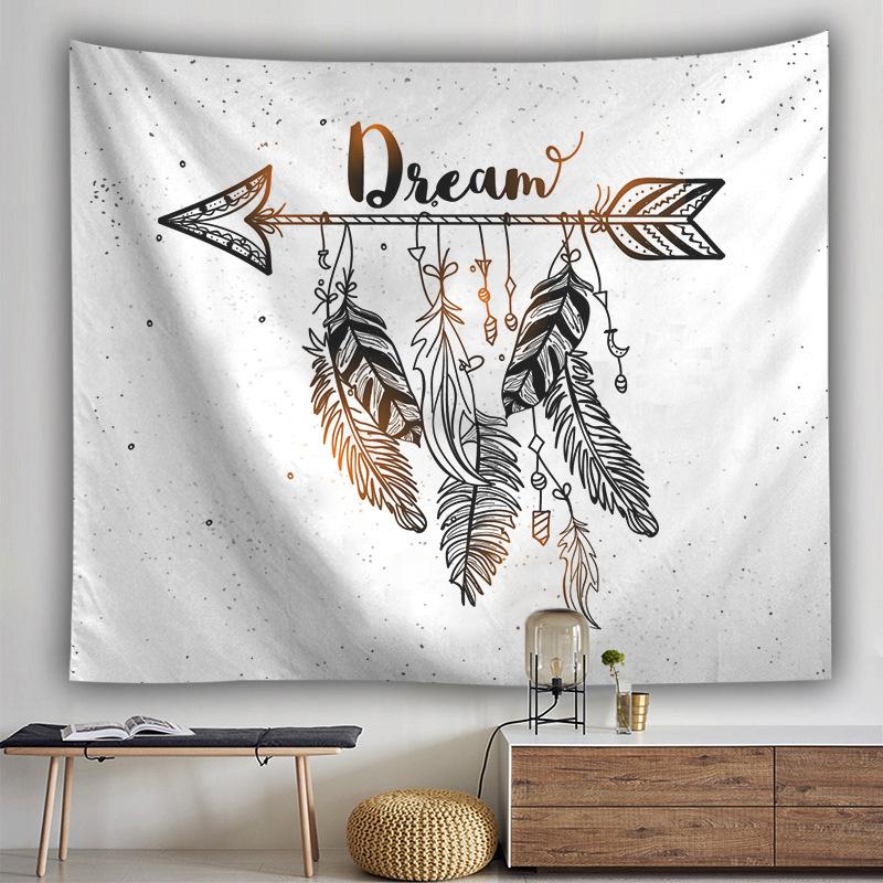 Bohemian Dream Catcher Tapestry Psychedelic Feather Mystical Decor Bedroom Hippie Wall Carpet Beach Towel Home Decor