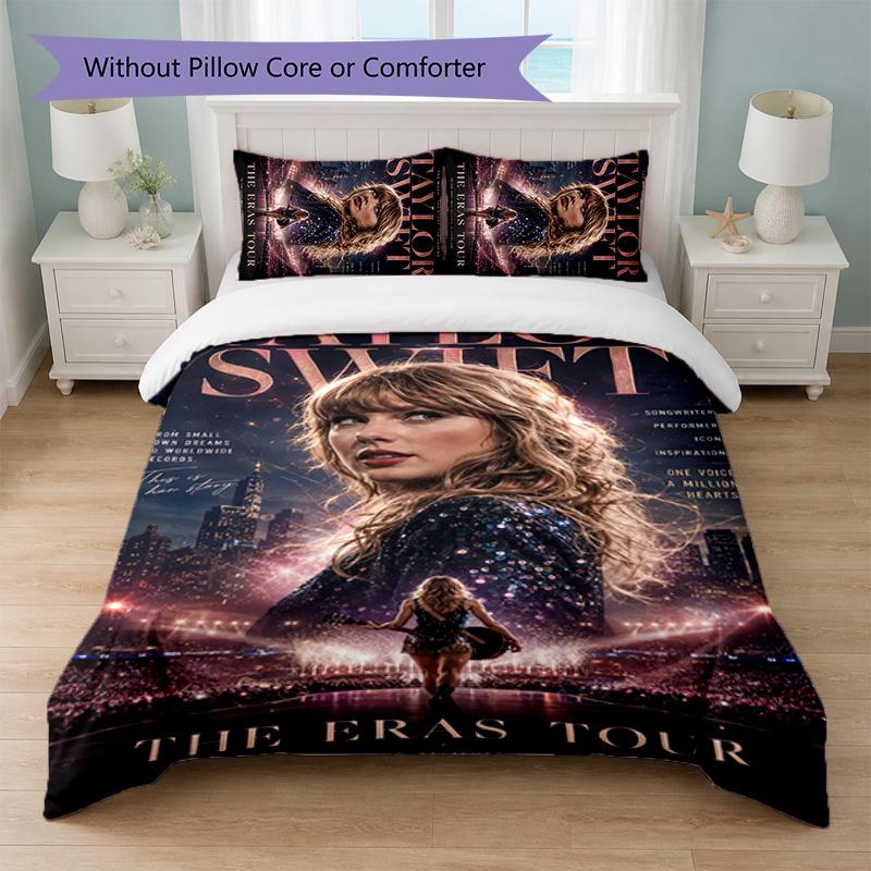 Set Copripiumino 3 Pezzi Stampa Taylor Swift 1 Copripiumino e 2 Federe Biancheria da Letto Morbida per Camera da Letto Domestica