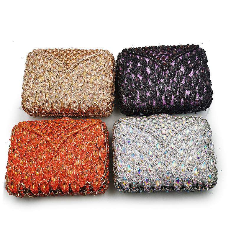 Silver/Blue Large Rhinestone Evening Clutch Purse WHTUOHENG Square Shape Crystal Handbags Diamond Party Prom Purses Minaudiere