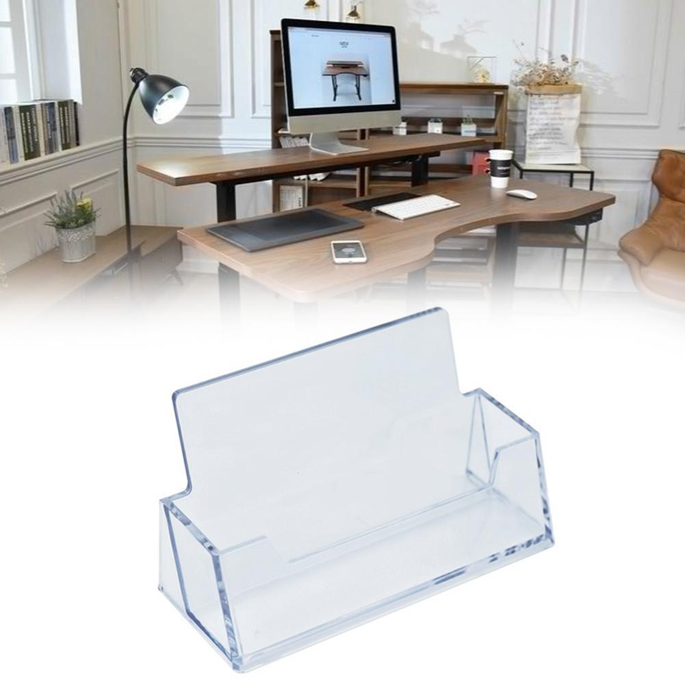 Clear Business Card Holder Organizer Office Desk Display Stand Memo Counter Accessories Tabletop Business Card Holder Storage