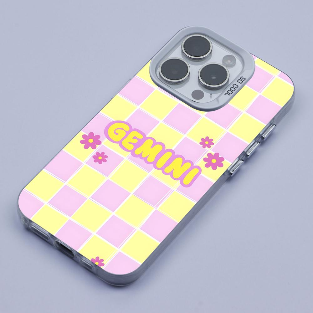 Zodiac Sign Gemini Mobile Phone Case for iPhone 17 16 15 14 13 12 11 X XR XS 8 7 Air Pro Max Plus White Translucent Cover