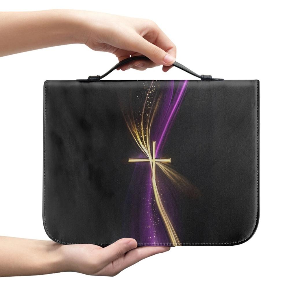 Sunflower Printing Portable Storage Pu Material Book Case Portable Book Bag