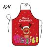 Holiday Housework Bib Christmas Apron with Santa Gingerbread Prints, Waterproof Oil Resistant Cooking Apron, Adjustable Tie for Kitchen Baking