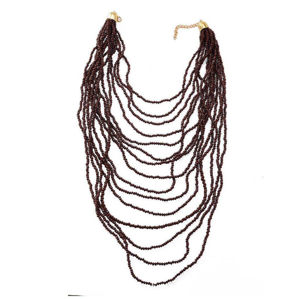 Z Nytt Flerlagers Handgjort Retro Etniskt Pärlhalsband i Böhmisk Stil för Kvinnor