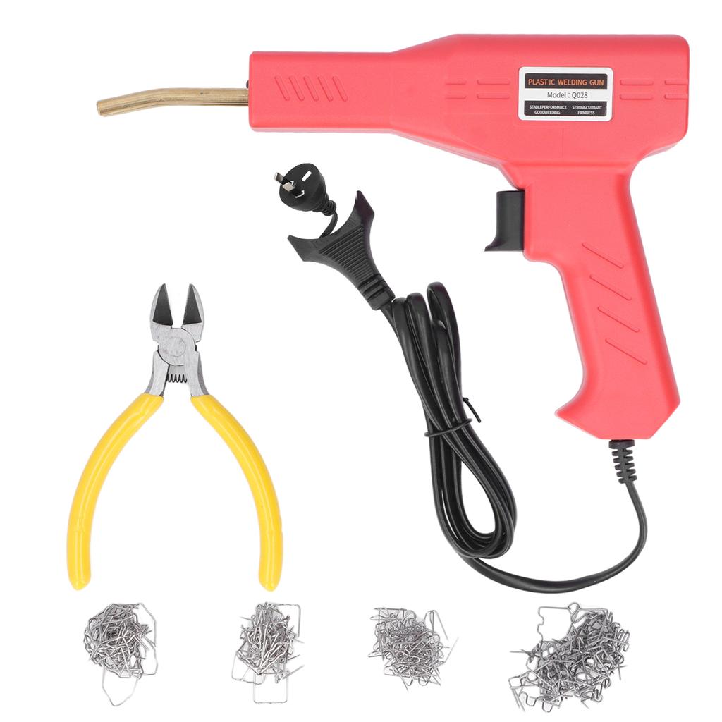 50W Car Bumper Repair Welder Kit Plastic Welding Machine with Plier Staples Red for Cars Motorcycles