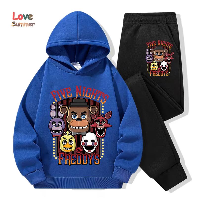 2026 Five Nights Hoodies+Hosen 2er-Set 3-14 Jahre Jungen Mädchen Trainingsanzug Kleidung Hoodie Jungen FNAF Sportlicher Anzug Ideal für den täglichen Gebrauch im Freien