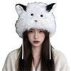 Ear Protection Plush Beanie Warm Lei Feng Cap Cute Faux Fur Hat  for Women