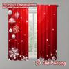 2pcs 2D Flat Printing Christmas Window Curtains Christmas Snowflakes Versatile 100% Polyester Without Electricity Festive Wall