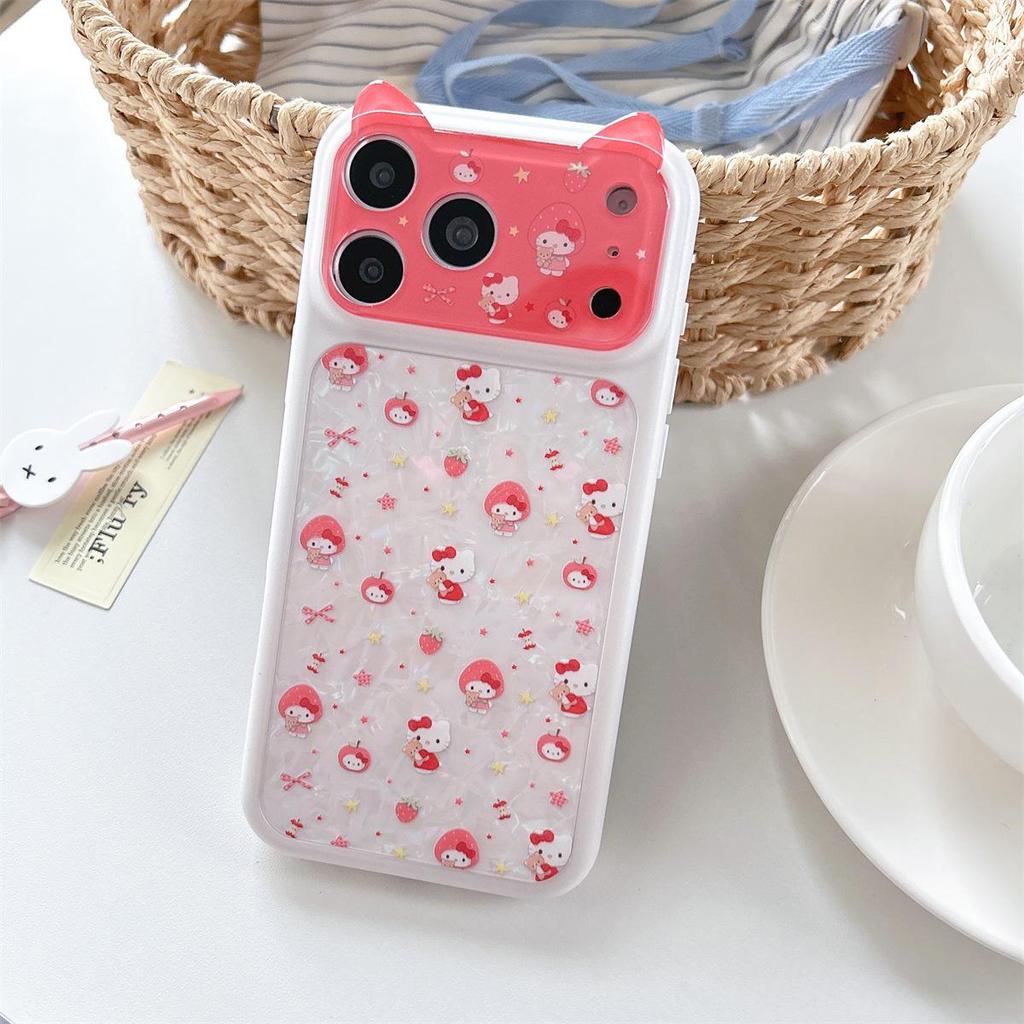 Cute Cartoon KT Cat Anti-Fall Phone Case for iPhone 15, 17/16 Pro Max